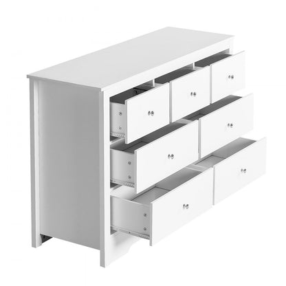 SR247245 - Stylish 7-Drawer Dresser with Metal Handles and Elegant Design