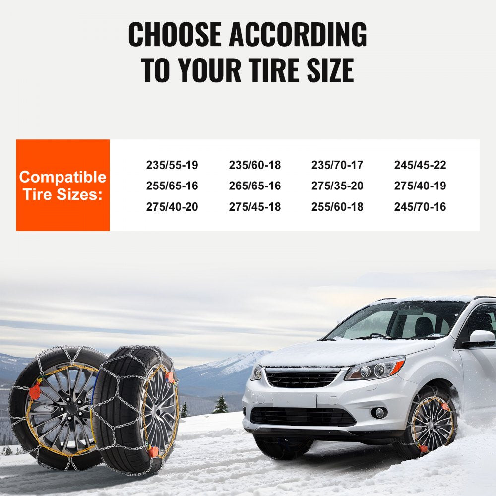 2382405 - Durable Snow Chains for Cars & SUVs - Winter Driving Safety