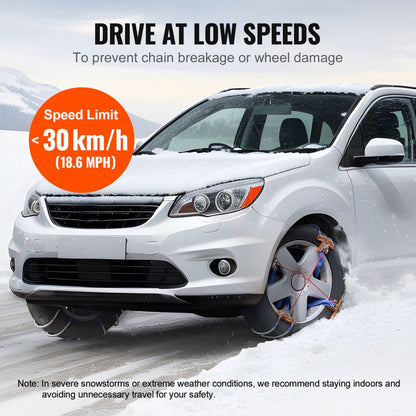 ZT-265 - Heavy-Duty Snow Chains for 9.2-11.2in Tires, Quick Install