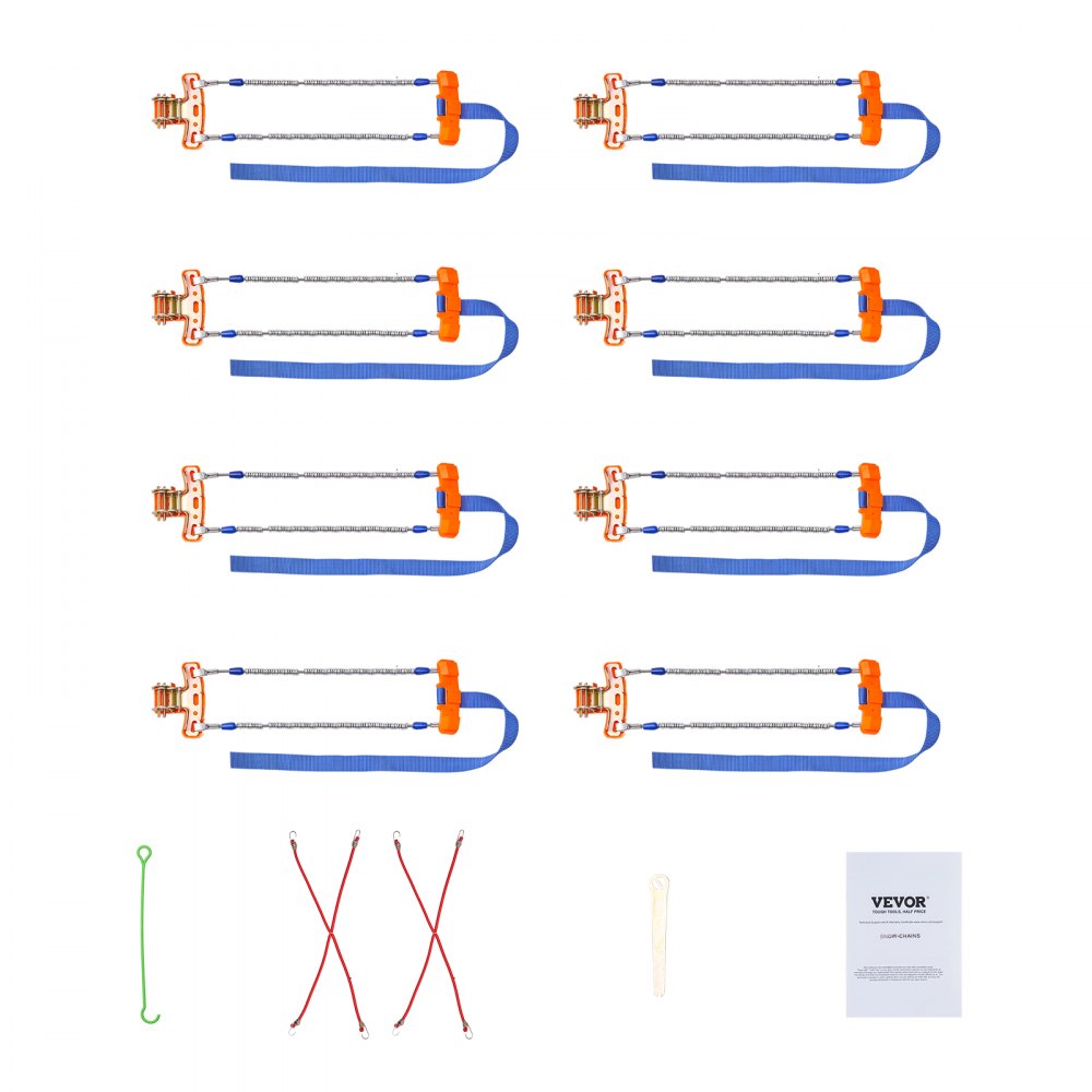 ZT-265 - Heavy-Duty Snow Chains for 9.2-11.2in Tires, Quick Install