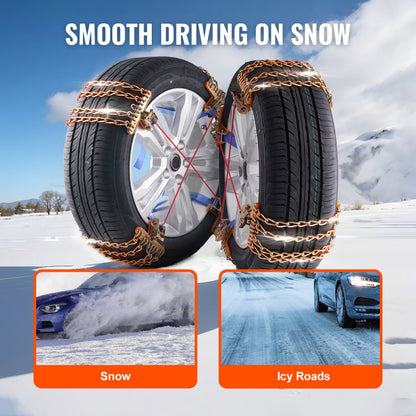 ZN4-M - Durable Snow Chains for 8-8.8 in Tires, Quick Installation