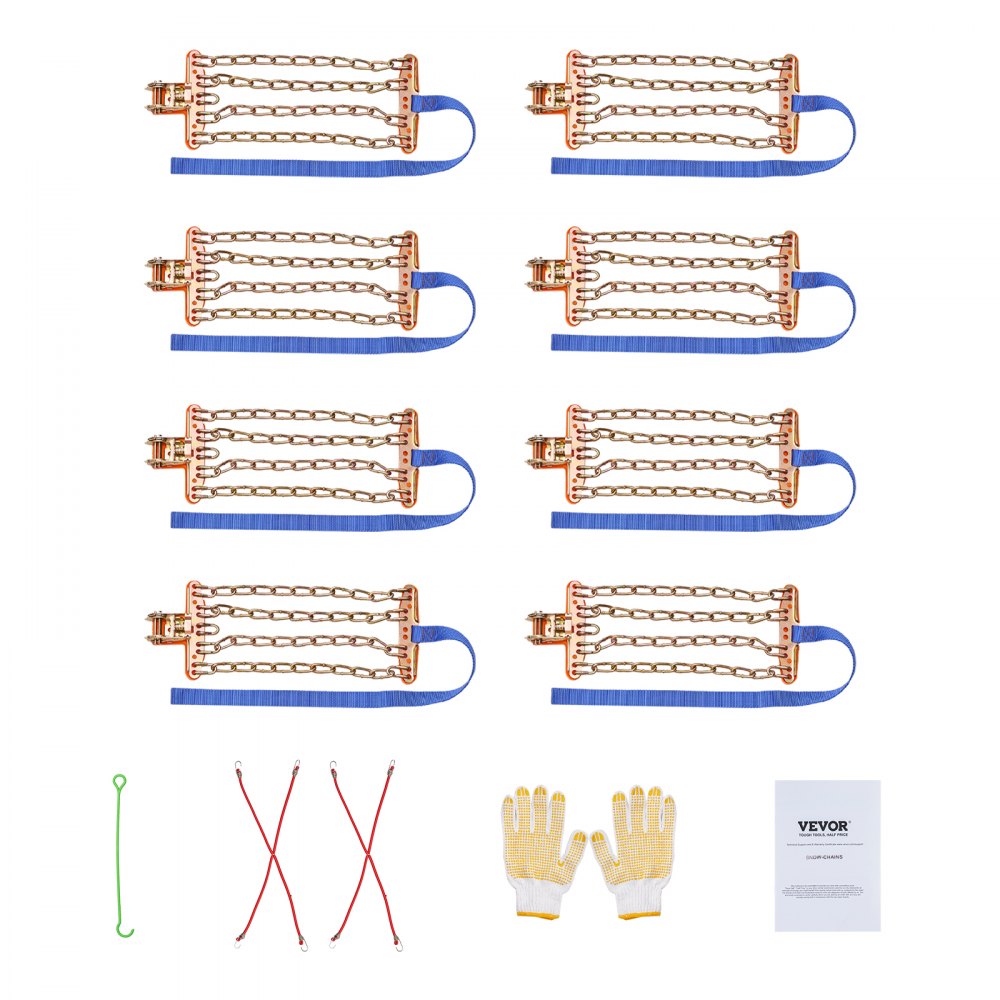 ZN4-M - Durable Snow Chains for 8-8.8 in Tires, Quick Installation