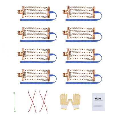 ZN4-M - Durable Snow Chains for 8-8.8 in Tires, Quick Installation