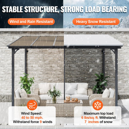 ZW-002 - Durable Lean-to Gazebo with Hard Top for All-Season Outdoor Use