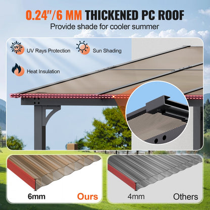ZW-002 - Durable Lean-to Gazebo with Hard Top for All-Season Outdoor Use