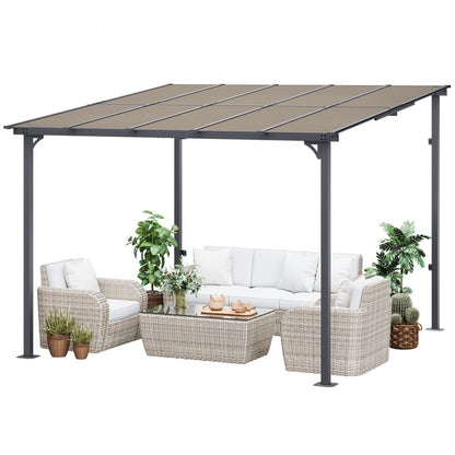 ZW-002 - Durable Lean-to Gazebo with Hard Top for All-Season Outdoor Use