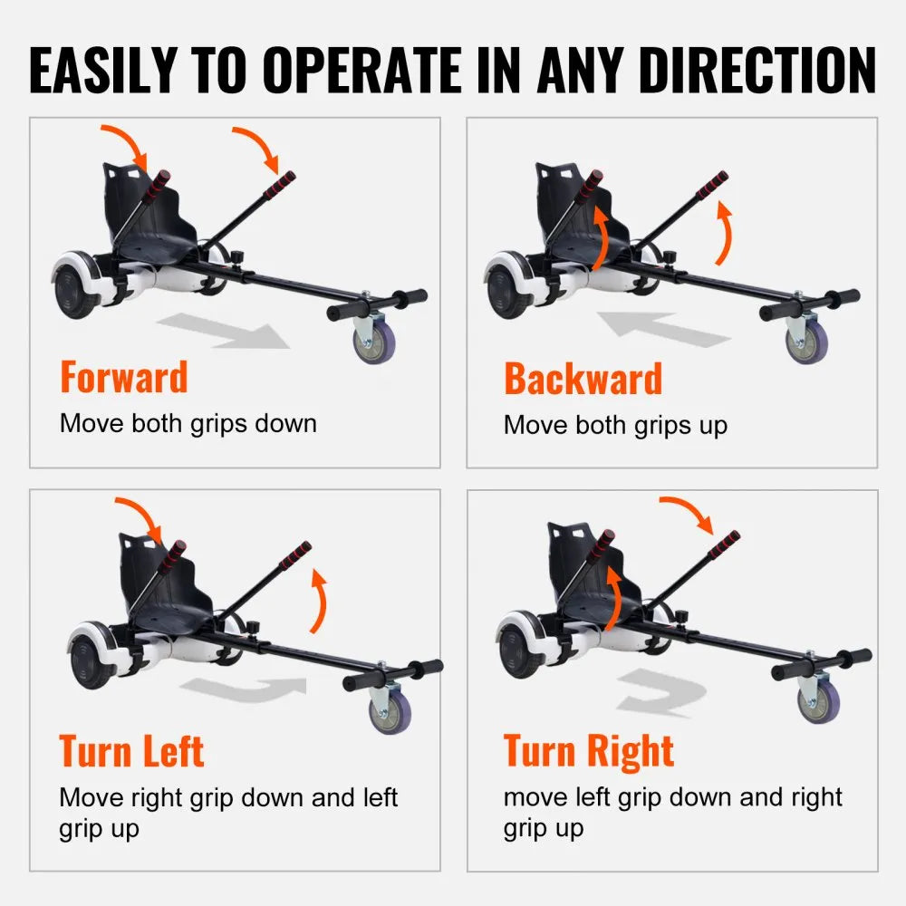 BH-001 - Adjustable Hoverboard Go-Kart Seat for All Ages