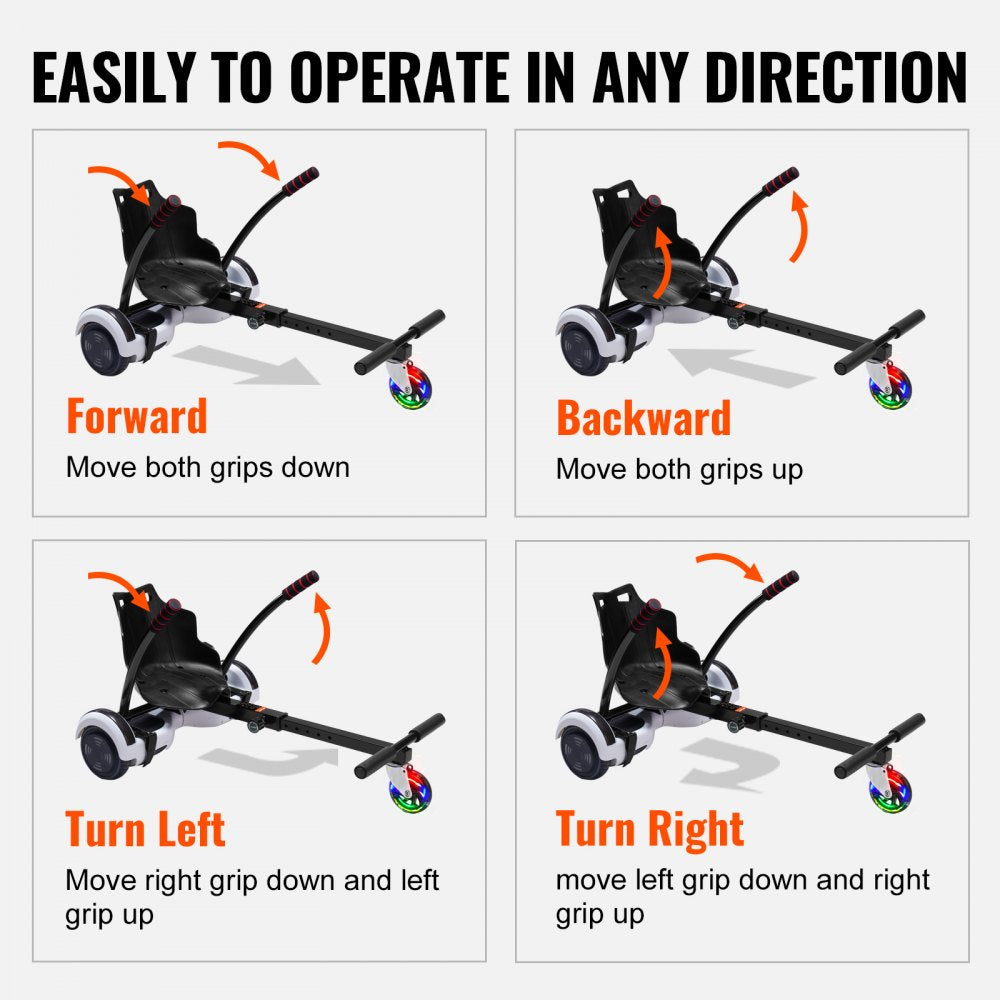 BH-002 - Transform Your Hoverboard: Go-Kart Seat for 6.5" to 10" Boards