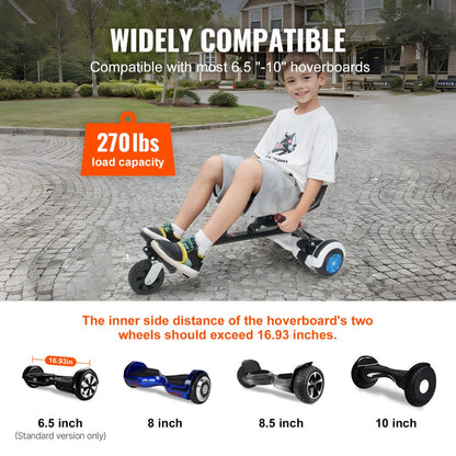 BH-003 - VEVOR Adjustable Hoverboard Seat with Dual Shock Absorbers, 270 lbs Capacity