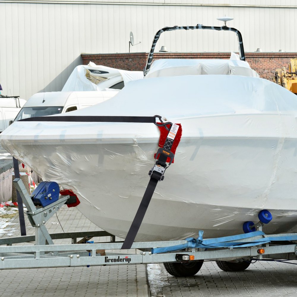 XMRS38-4 - Heavy-Duty 1.6" x 8' Ratchet Straps with Padded Handles