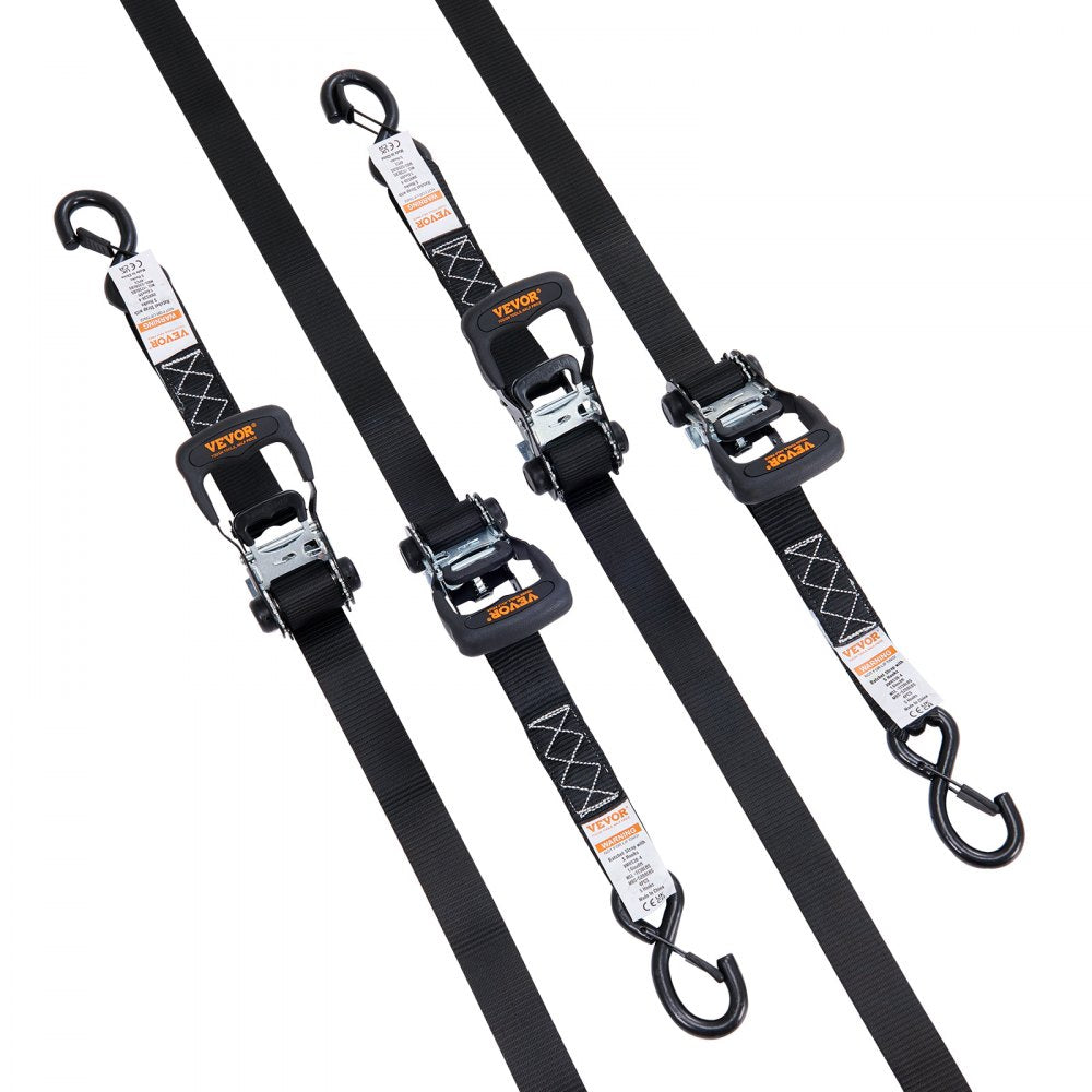 XMRS38-4 - Heavy-Duty 1.6" x 8' Ratchet Straps with Padded Handles