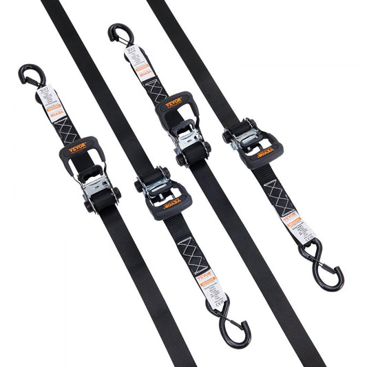 XMRS38-4 - Heavy-Duty 1.6" x 8' Ratchet Straps with Padded Handles