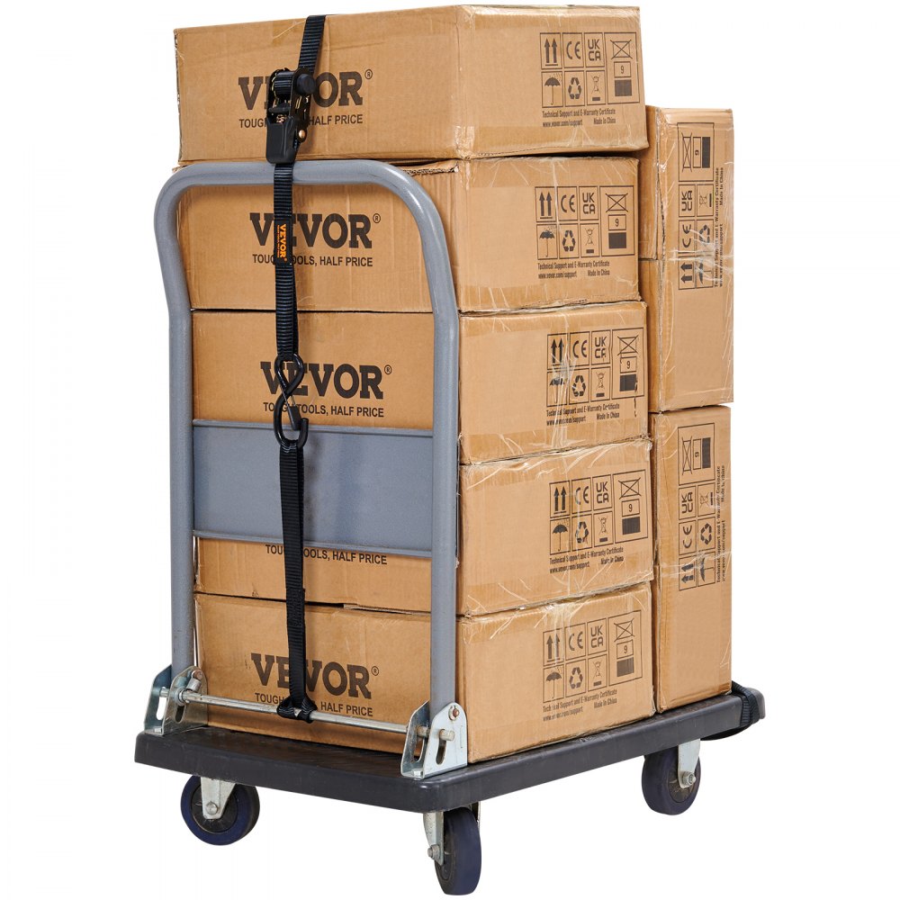 XMRS25-4 - 1"x15' Durable Ratchet Straps with Padded Handles and Spring Hooks