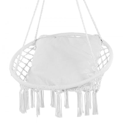 HR-HC-02 - Comfortable Macramé Hanging Chair for Indoor & Outdoor Relaxation