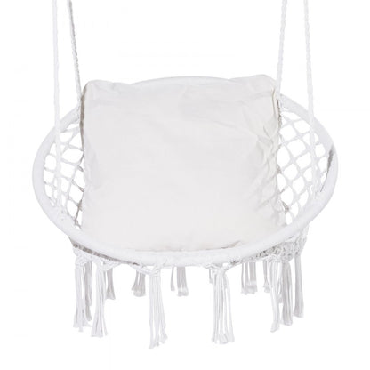 HR-HC-02 - Comfortable Macramé Hanging Chair for Indoor & Outdoor Relaxation