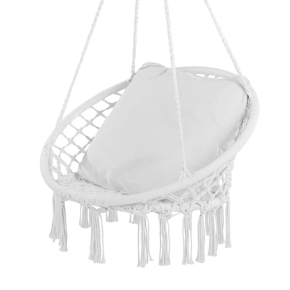HR-HC-02 - Comfortable Macramé Hanging Chair for Indoor & Outdoor Relaxation