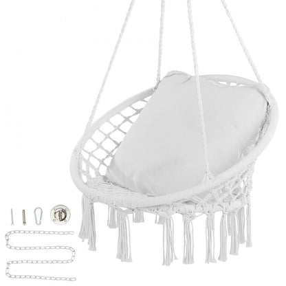 HR-HC-02 - Comfortable Macramé Hanging Chair for Indoor & Outdoor Relaxation