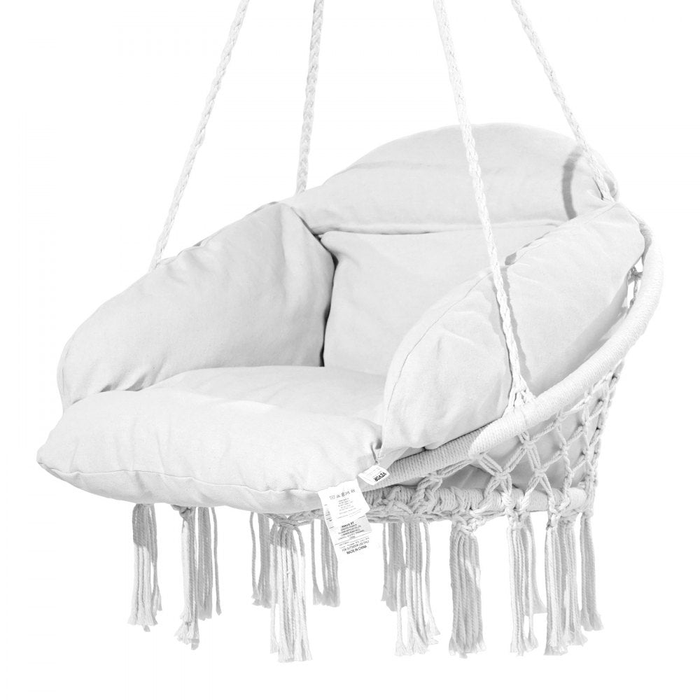 HR-HC-03 - Durable Macramé Hanging Chair for Indoor & Outdoor Relaxation