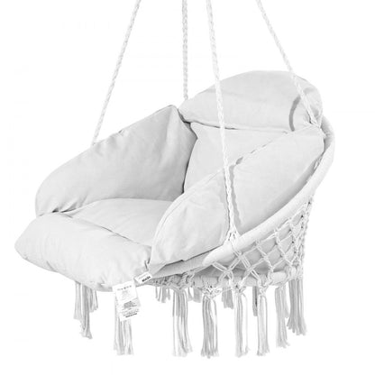 HR-HC-03 - Durable Macramé Hanging Chair for Indoor & Outdoor Relaxation