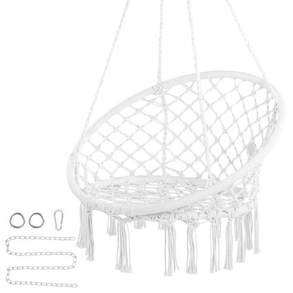 HR-HC-05 - Ergonomic Woven Rope Swing Chair for Indoor & Outdoor Relaxation