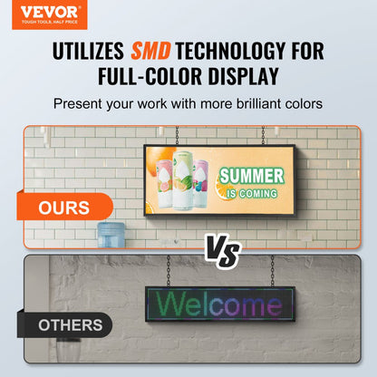 P5-64128RGB - Customizable 27"x14" LED Sign with WiFi & USB Control