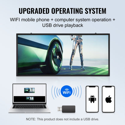 P5-64128RGB - Customizable 27"x14" LED Sign with WiFi & USB Control