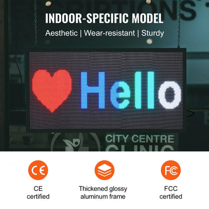 P5-64128RGB - Customizable 27"x14" LED Sign with WiFi & USB Control