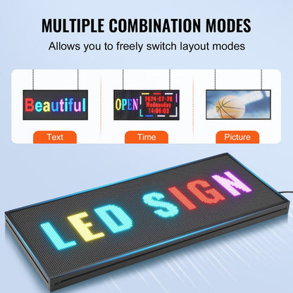 P5-64128RGB - Customizable 27"x14" LED Sign with WiFi & USB Control