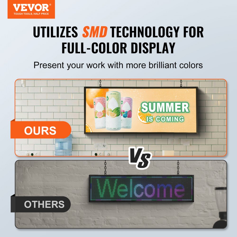 P6-64160RGB - Customizable 39"x16.2" LED Sign for Dynamic Advertising