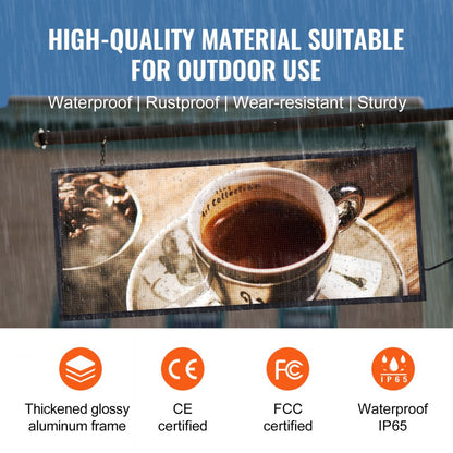 P6-64160RGB - Customizable 39"x16.2" LED Sign for Dynamic Advertising
