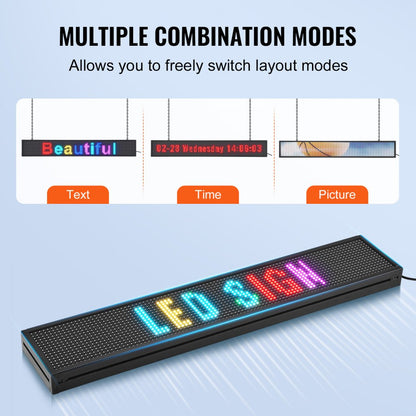 P10-16128RGB - Vibrant 52"x8" Programmable LED Sign for Events & Shops