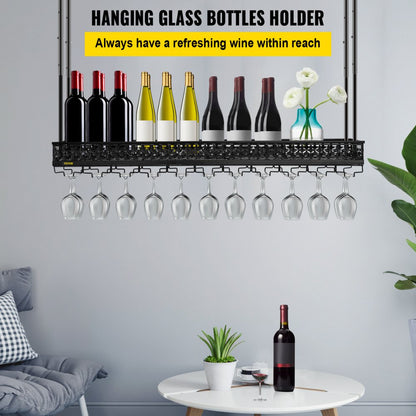 XR-JBJ001 - Adjustable Ceiling Wine Glass Rack for Bottles and Goblets