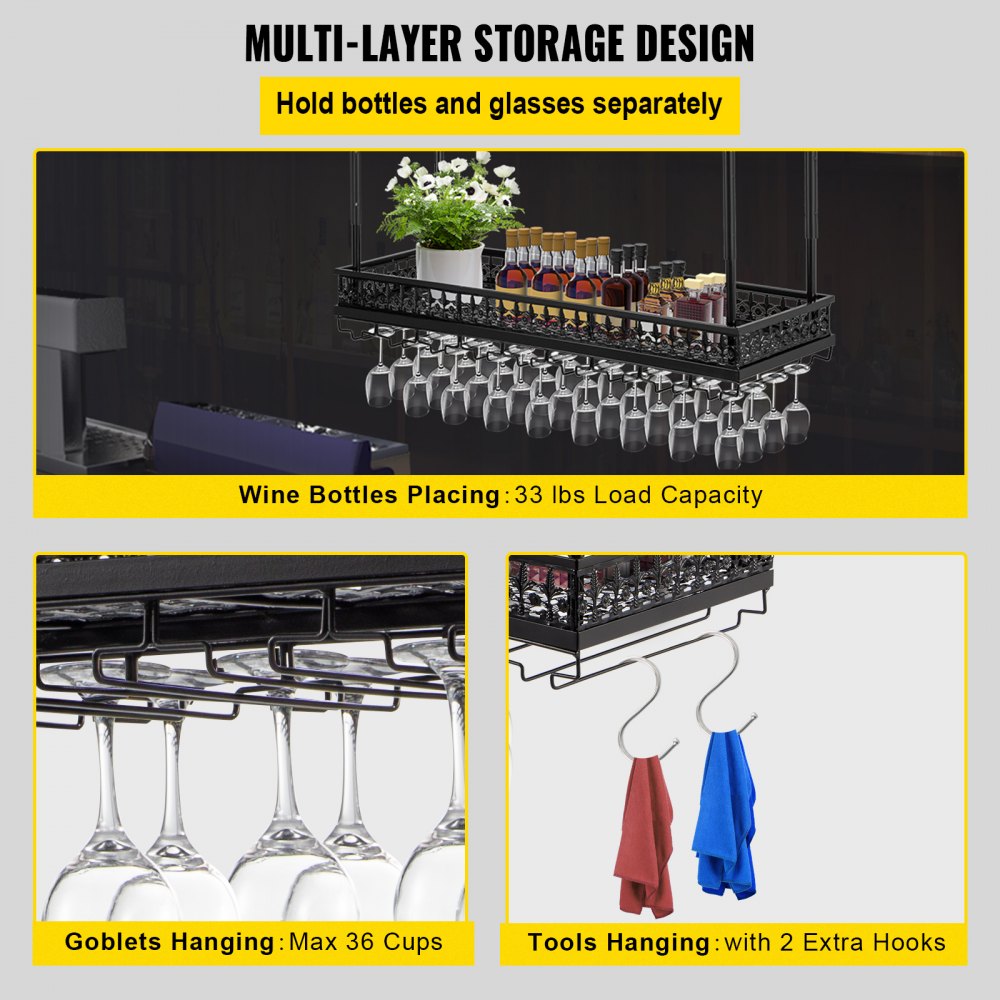 XR-JBJ003 - Adjustable Wine Glass Rack for Bottles and Goblets