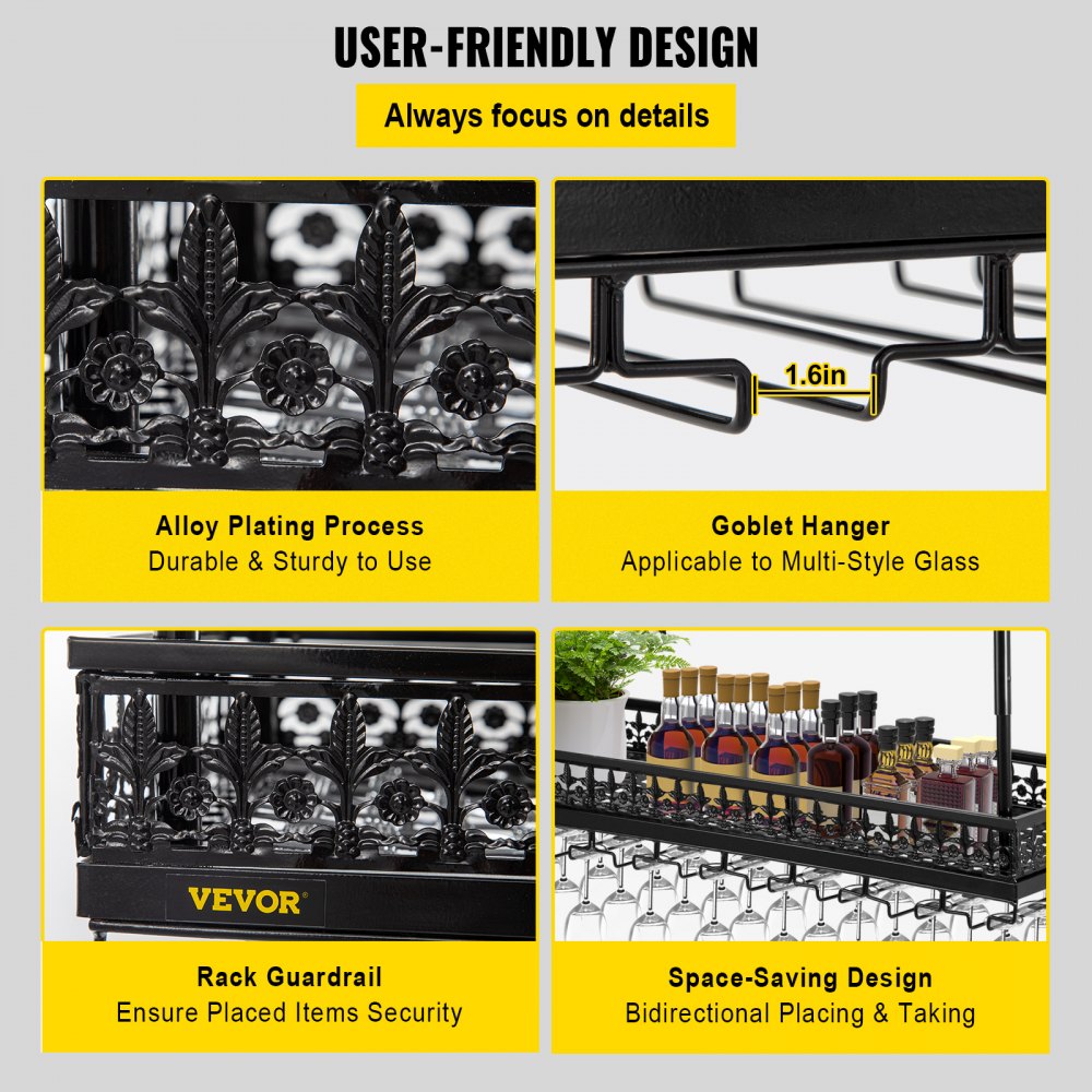 XR-JBJ003 - Adjustable Wine Glass Rack for Bottles and Goblets