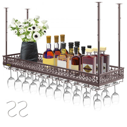 XR-JBJ004 - Adjustable Ceiling Wine Glass Rack with Safety Guardrail