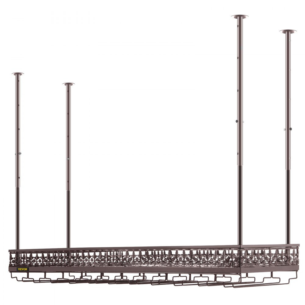 XR-JBJ004 - Adjustable Ceiling Wine Glass Rack with Safety Guardrail