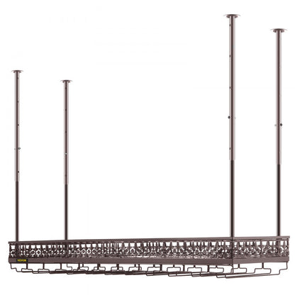 XR-JBJ004 - Adjustable Ceiling Wine Glass Rack with Safety Guardrail