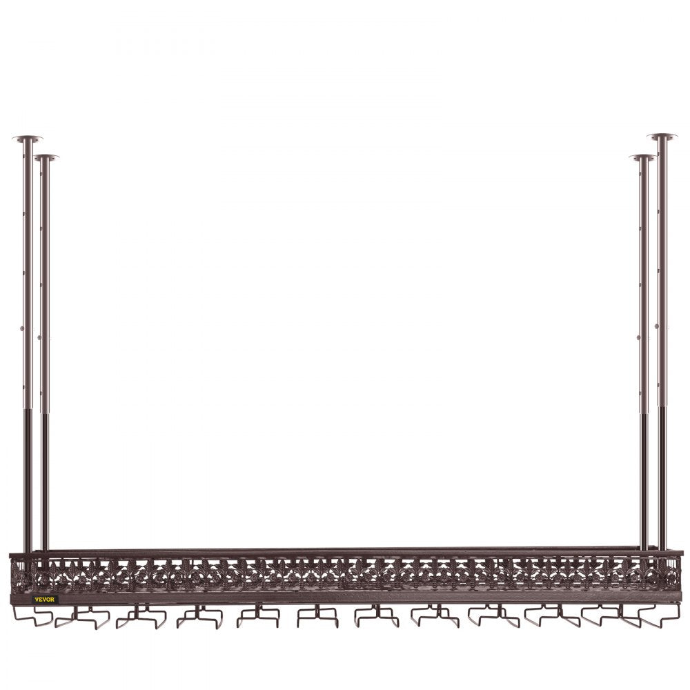 XR-JBJ004 - Adjustable Ceiling Wine Glass Rack with Safety Guardrail