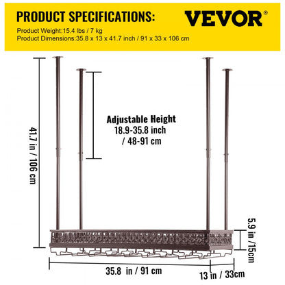 XR-JBJ002 - Adjustable Wine Glass Rack, Holds 33lbs, 18.9-35.8" Tall