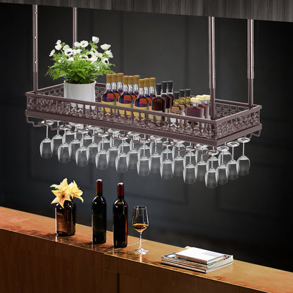 XR-JBJ002 - Adjustable Wine Glass Rack, Holds 33lbs, 18.9-35.8" Tall