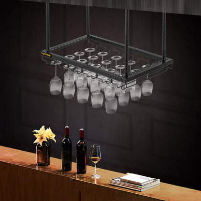 XR-JBJ005 - Adjustable Ceiling Wine Glass Rack for 33 lbs Capacity