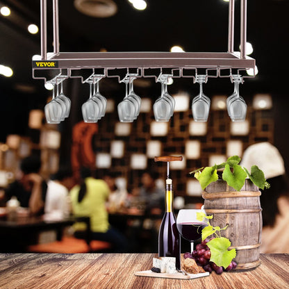 XR-JBJ006 - Adjustable Ceiling Wine Glass Rack, Holds 33 lbs of Goblets