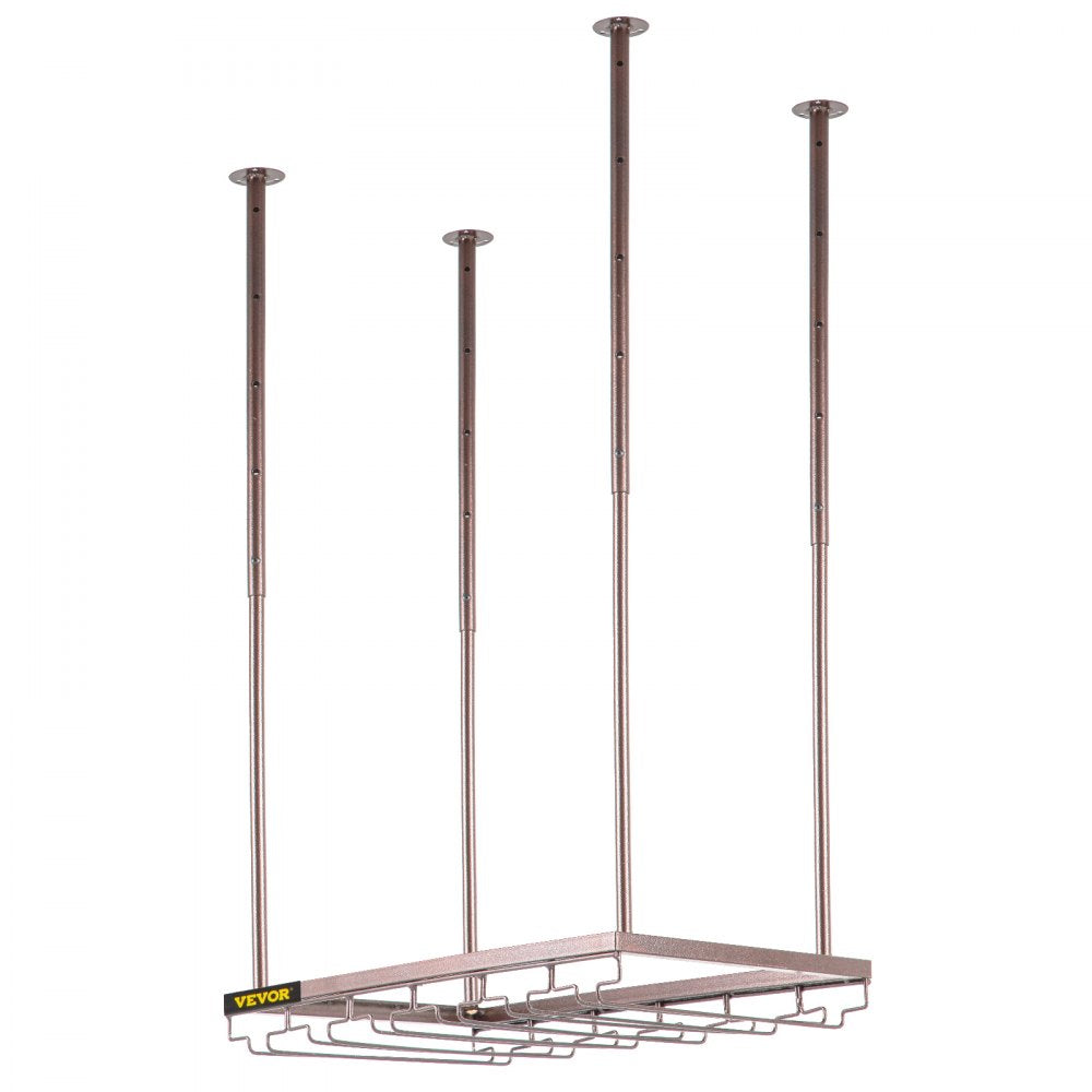 XR-JBJ006 - Adjustable Ceiling Wine Glass Rack, Holds 33 lbs of Goblets