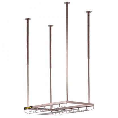 XR-JBJ006 - Adjustable Ceiling Wine Glass Rack, Holds 33 lbs of Goblets
