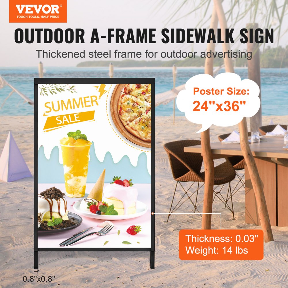 HS-H36 - 24"x36" Steel A Frame Sign Lightweight & Durable