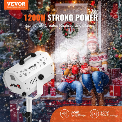 LM-M-1200 - 1200W VEVOR Adjustable Snow Machine, 3-5m Range