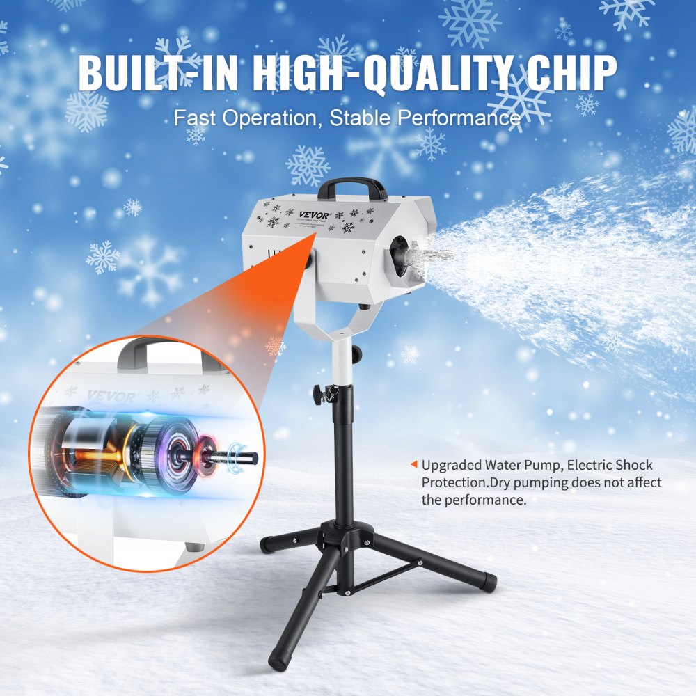 LM-M-1200 - 1200W VEVOR Adjustable Snow Machine, 3-5m Range