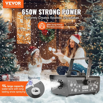 LM-M-650 - 650W Snow Machine with 3-5m Spray Range and Remote Control