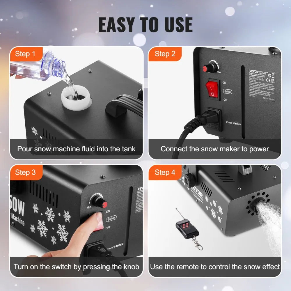 LM-M-650 - 650W Snow Machine with 3-5m Spray Range and Remote Control