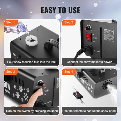 LM-M-650 - 650W Snow Machine with 3-5m Spray Range and Remote Control